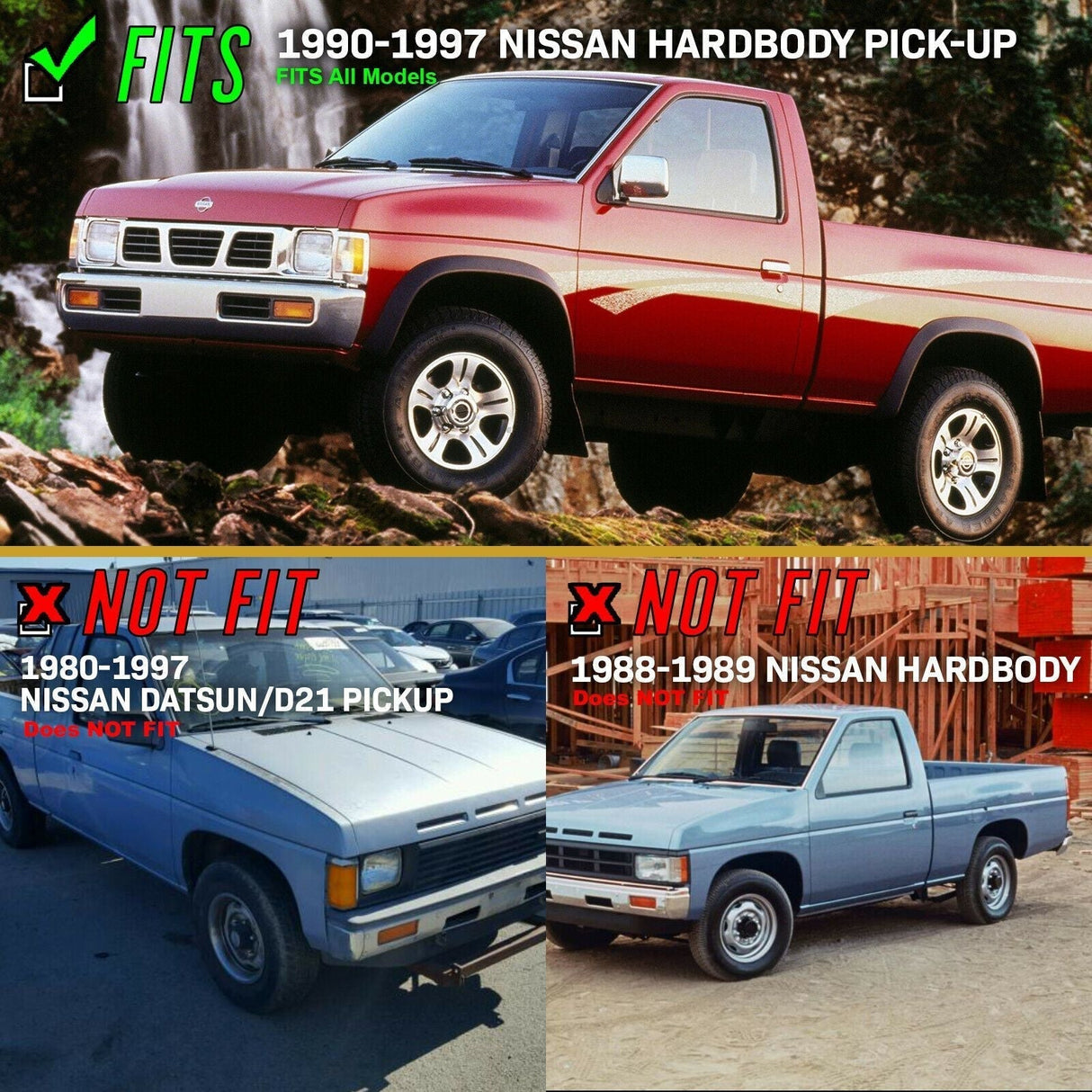 1990-1997 Nissan Pickup Truck Clear Corner Lights