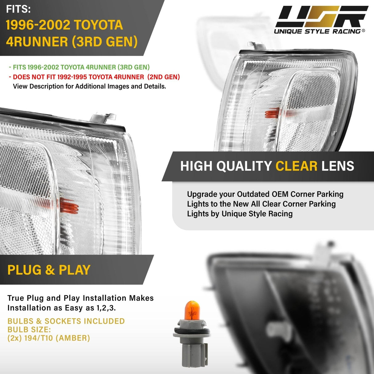 1999-2002 Toyota 4Runner Amber Corner Lights