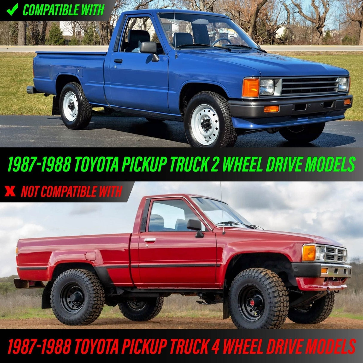 1987-1988 Toyota Pickup 2WD Clear Corner Lights