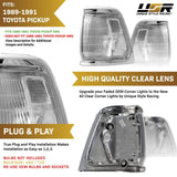 1989-1991 Toyota Pickup 2WD Clear Corner Lights