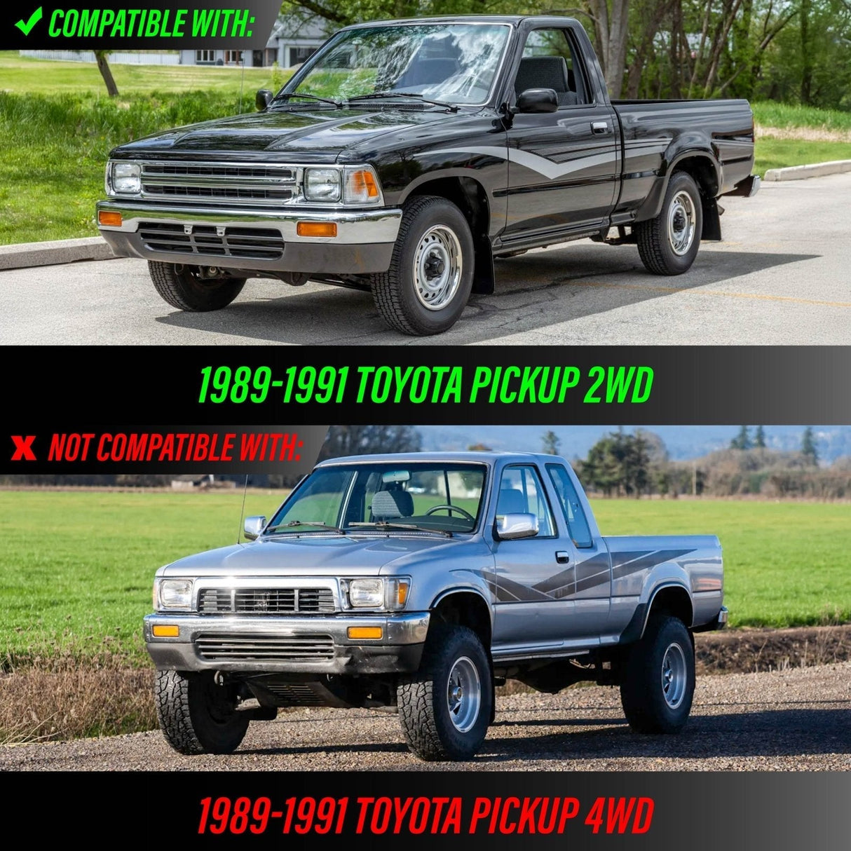 1989-1991 Toyota Pickup 2WD Clear Corner Lights