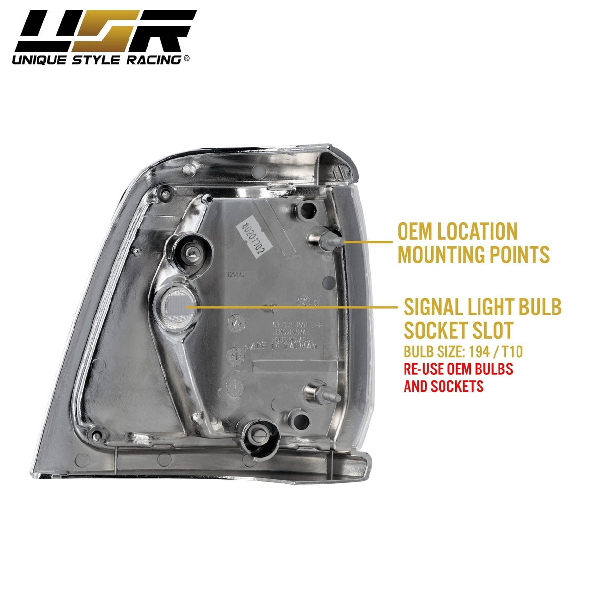 1989-1991 Toyota Pickup 2WD Clear Corner Lights