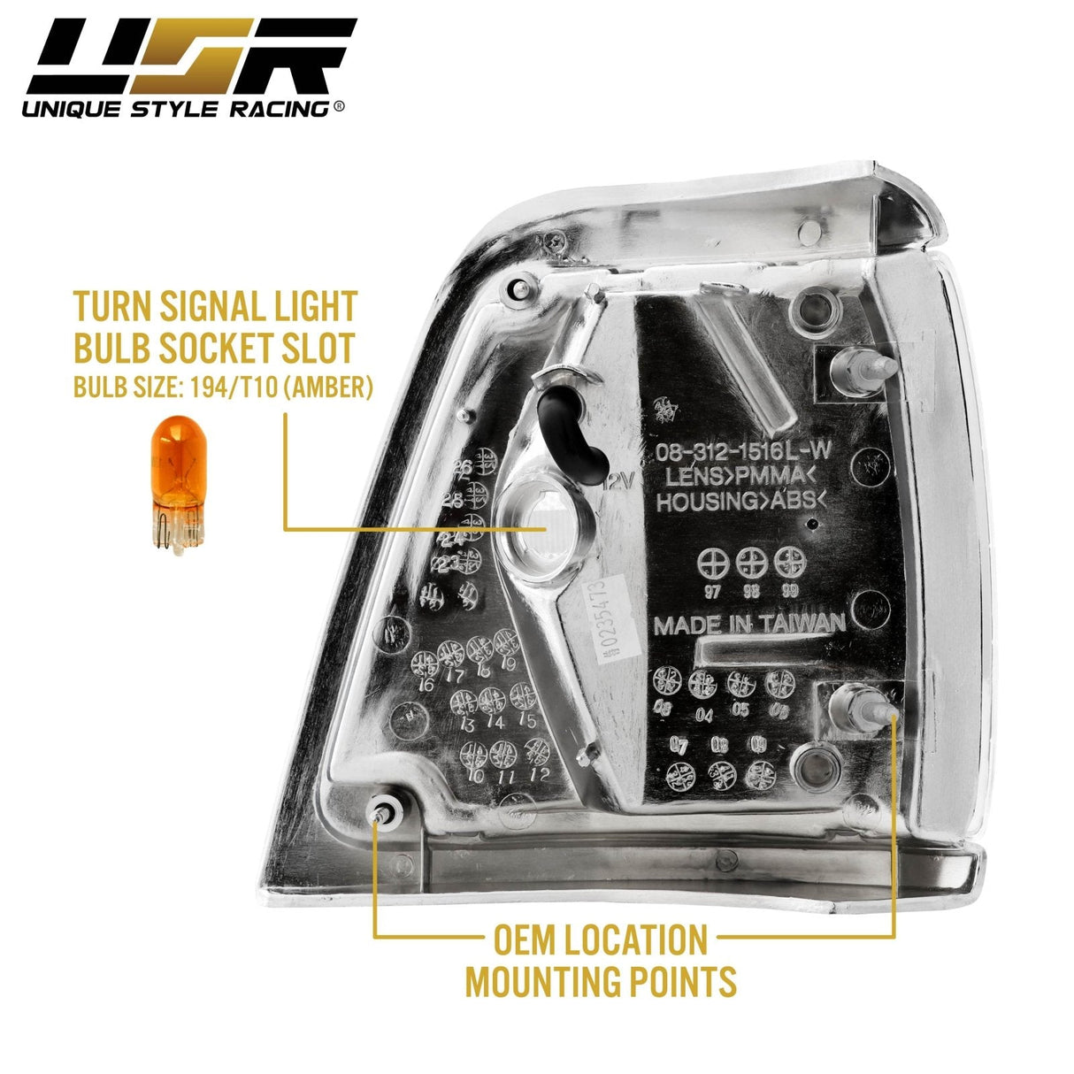 1992-1995 Toyota Pickup 2WD Clear Corner Lights