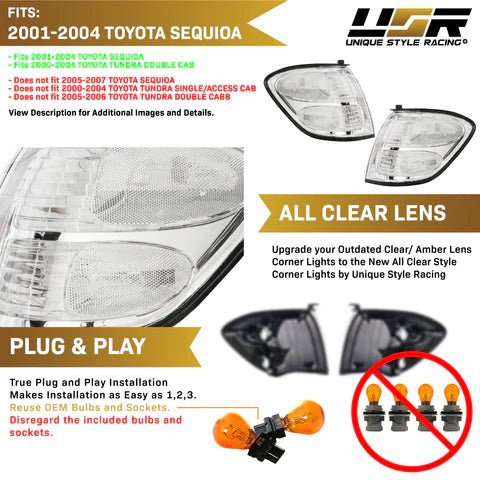 2000-2004 Toyota Tundra/01-05 Sequoia Clear Corner Lights