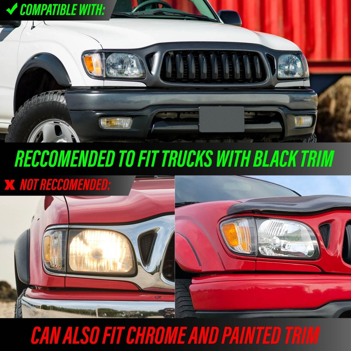 2001-2004 Toyota Tacoma Clear Corner Lights With Black Trim