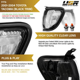2001-2004 Toyota Tacoma Clear Corner Lights With Black Trim