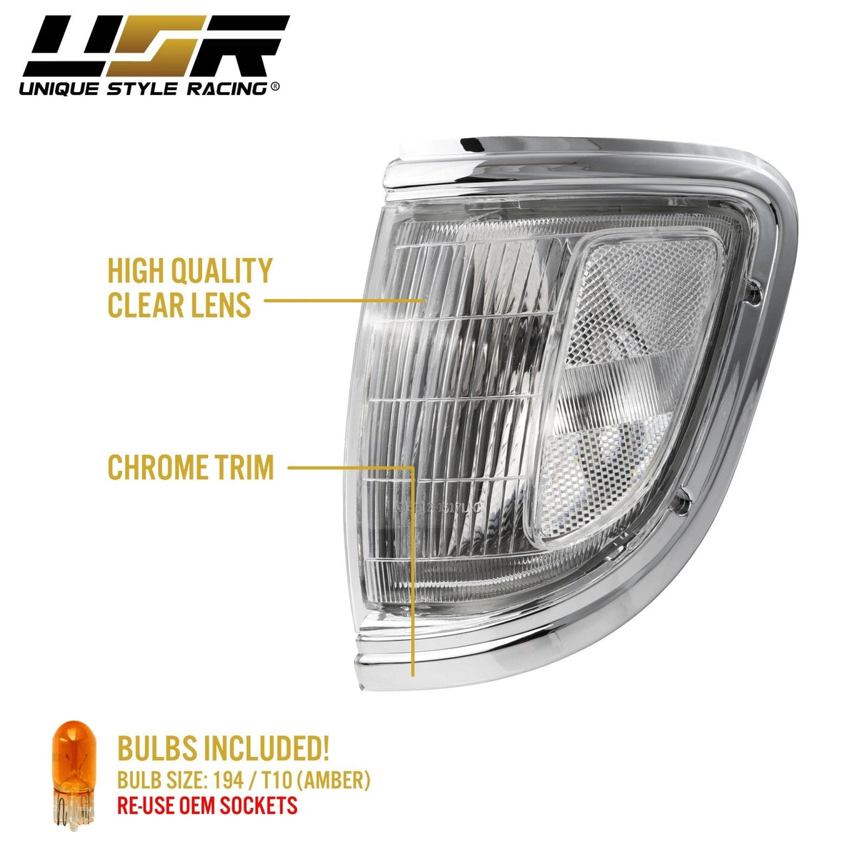 1995-1996 Toyota Tacoma 2wd Clear Corner Lights