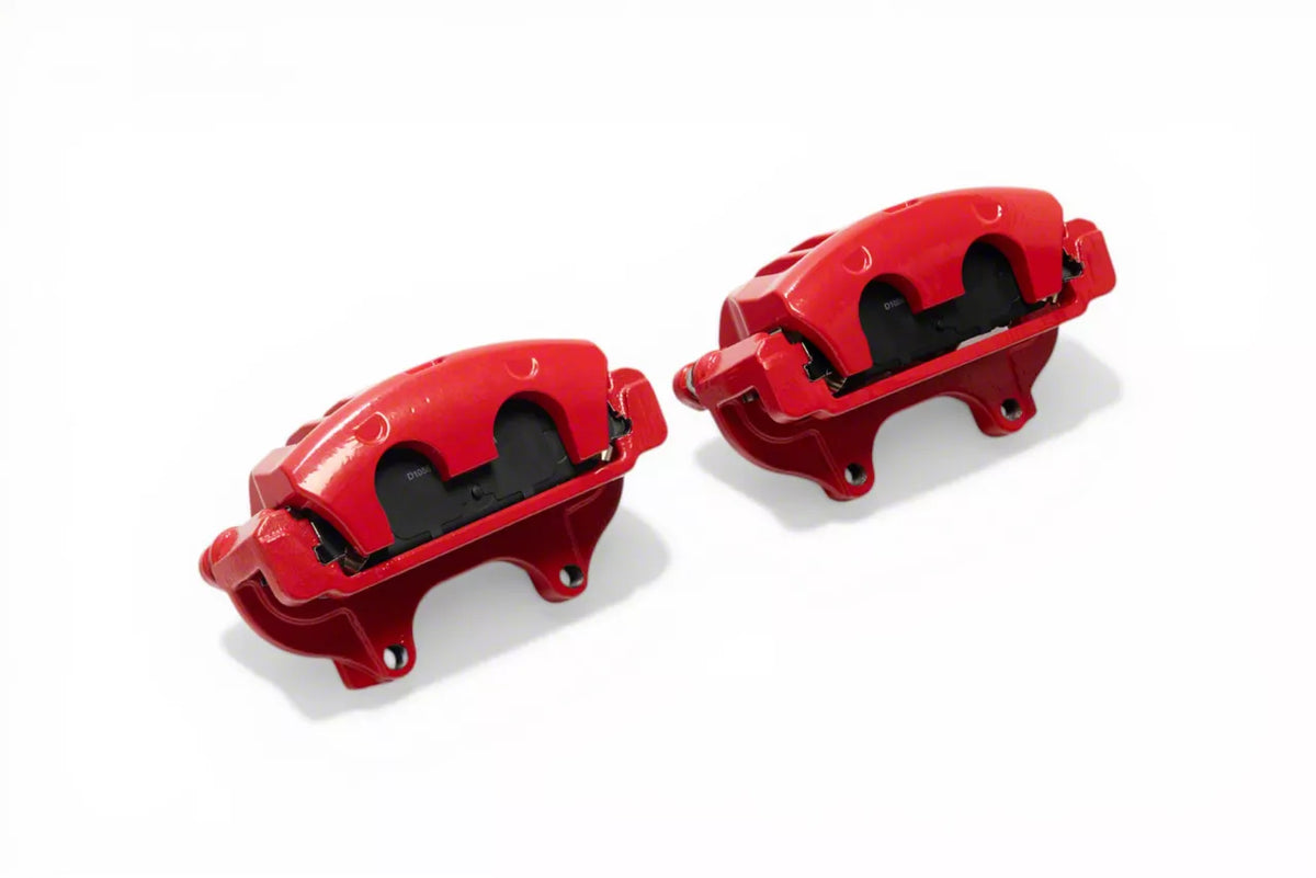C&L Performance Series Front Brake Calipers with Ceramic Pads; Red (12-23 Challenger w/ Dual Piston Front Calipers)