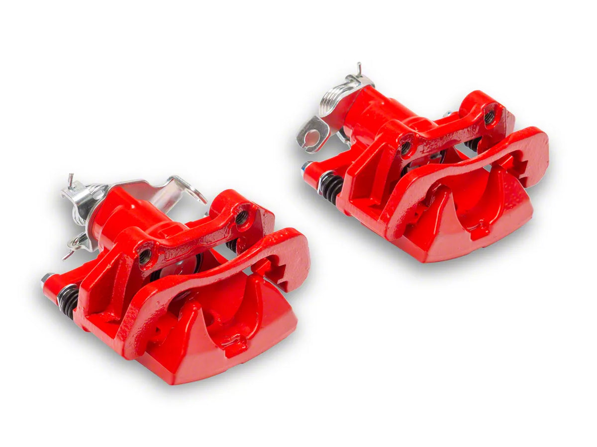 C&L Performance Series Rear Brake Calipers; Red (15-23 Mustang Ecoboost W/O Performance Pack, V6)