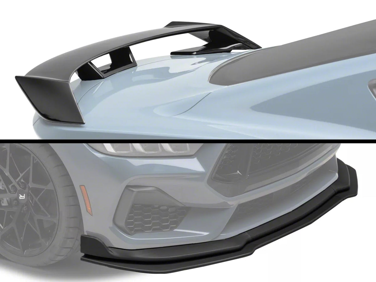MP Concepts GT Style Rear Spoiler with MP Concepts Chin Spoiler; Glossy Black (24-26 Mustang Fastback, Excluding Dark Horse)