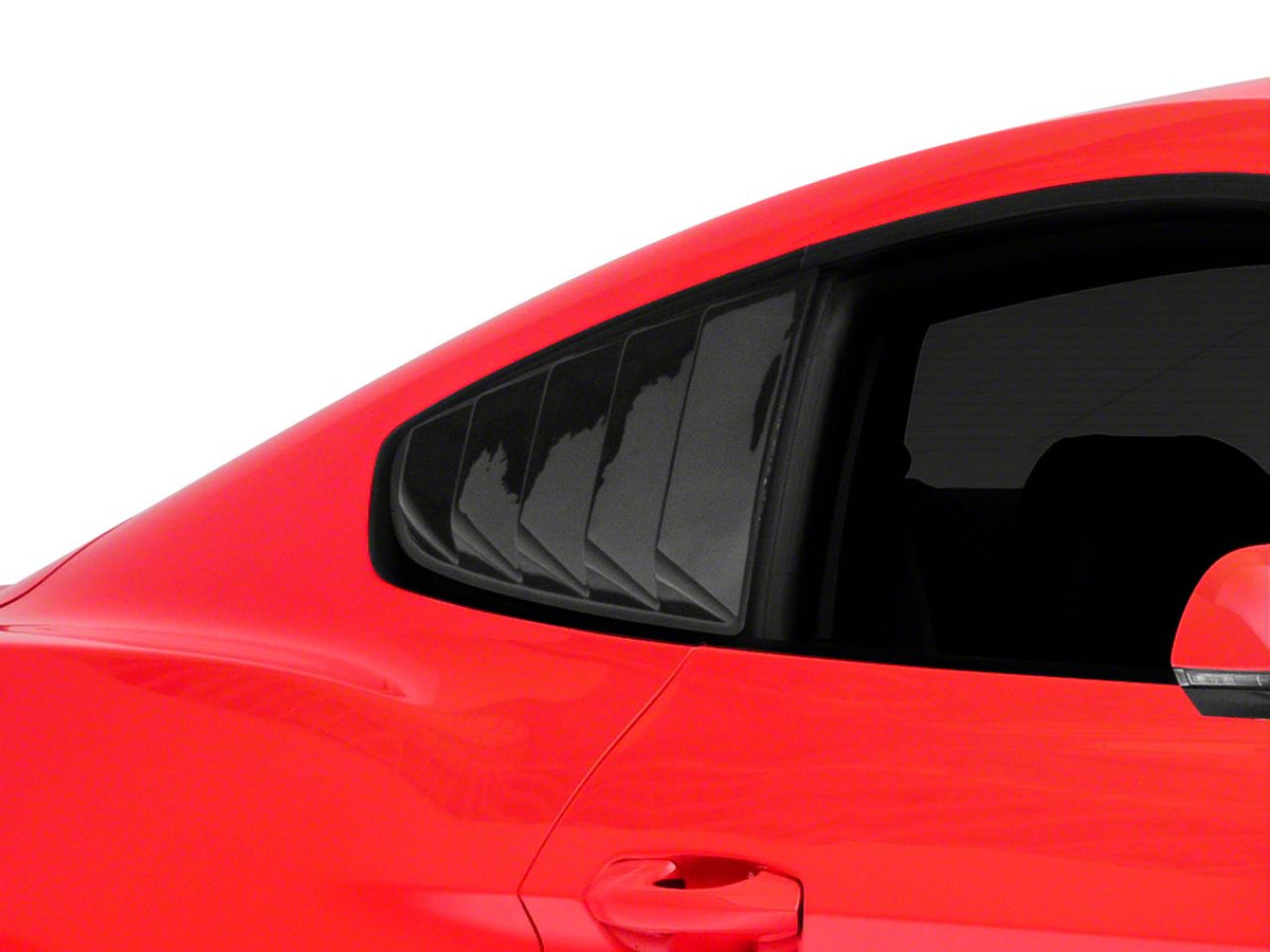 SpeedForm MP Concepts Rear & SpeedForm Quarter Window Louvers; Gloss Black (15-23 Mustang Fastback)