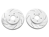 C&L Super Sport Cross-Drilled and Slotted Rotors; Front and Rear (05-10 Mustang GT; 11-14 Mustang V6)