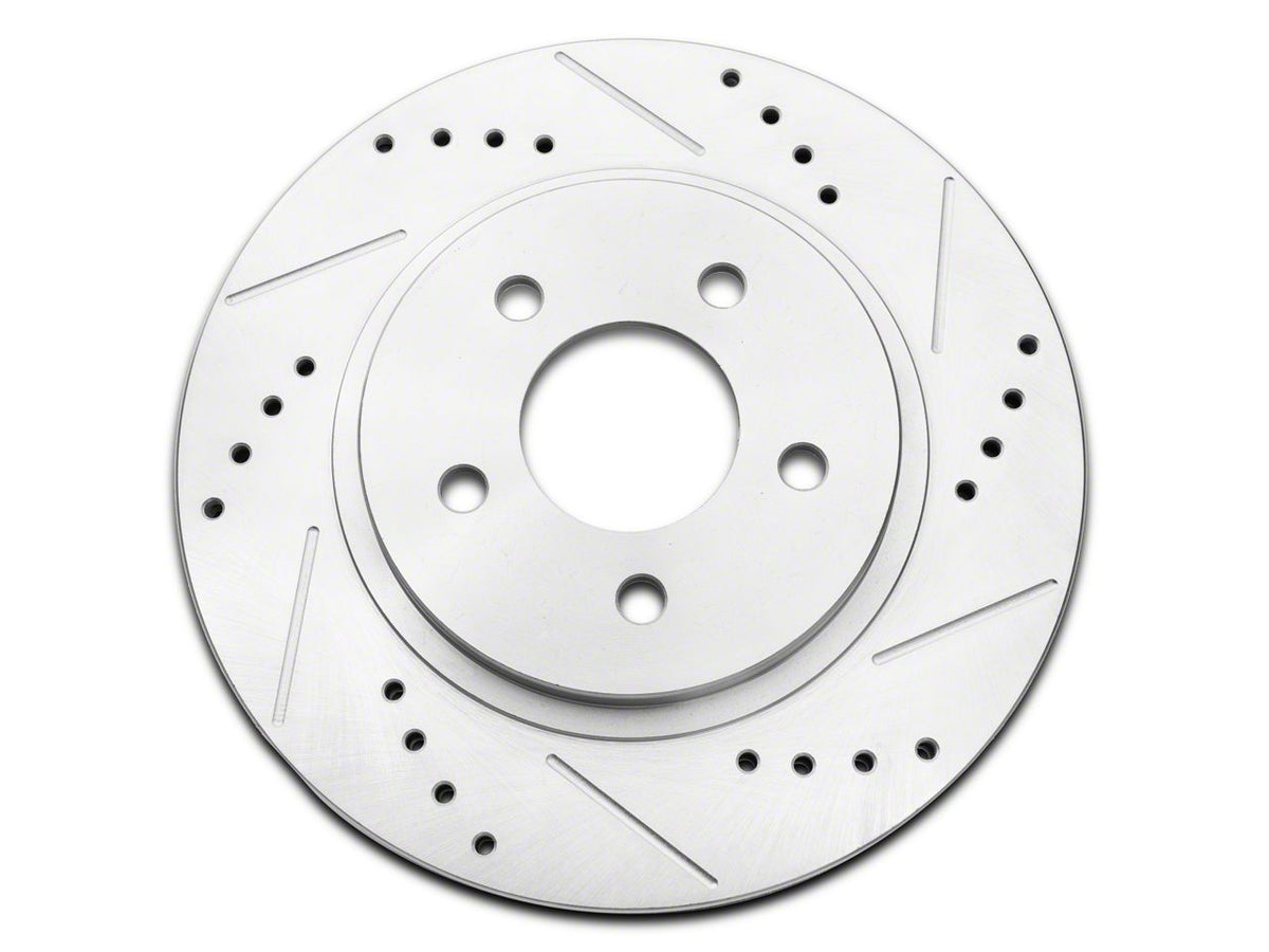 C&L Super Sport Cross-Drilled and Slotted Rotors; Front and Rear (05-10 Mustang GT; 11-14 Mustang V6)