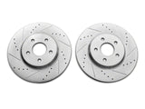 C&L Super Sport Cross-Drilled and Slotted Rotors; Front and Rear (05-10 Mustang GT; 11-14 Mustang V6)