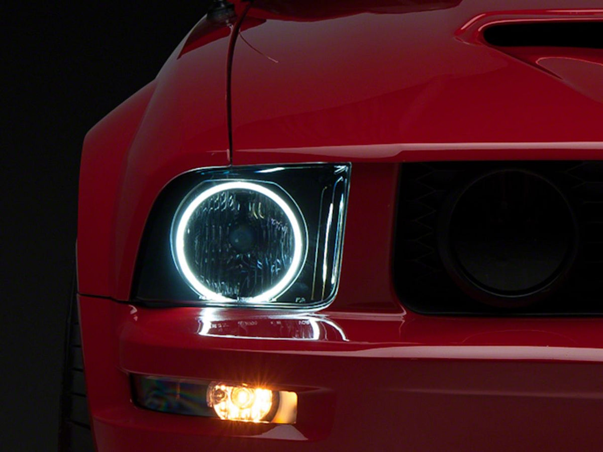 Raxiom Axial Series CCFL Halo Projector Headlights and Gen5 Tail Lights; Black Housing; Smoked Lens (05-09 Mustang w/ Factory Halogen Headlights, Excluding GT500)