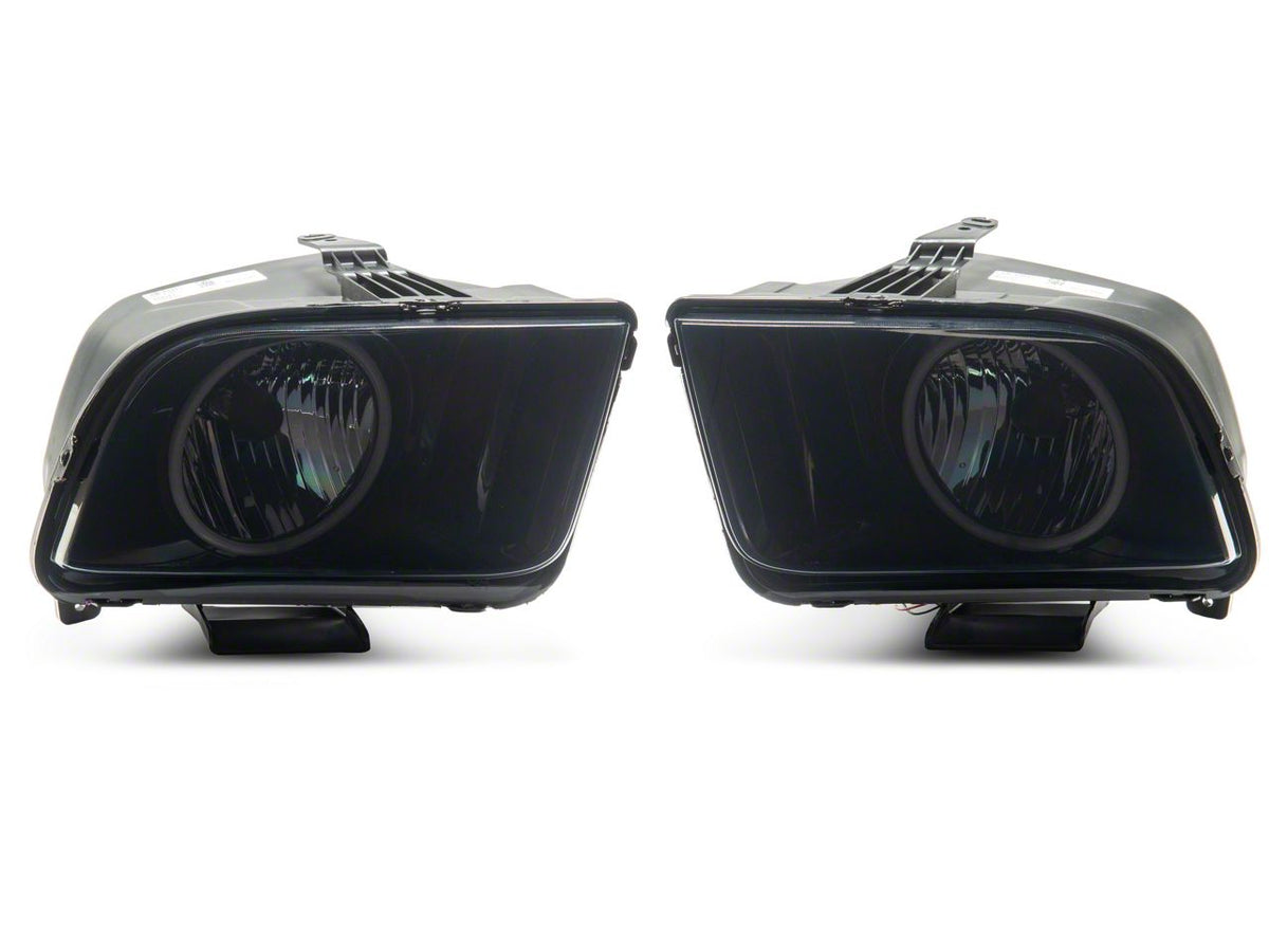 Raxiom Axial Series CCFL Halo Projector Headlights and Gen5 Tail Lights; Black Housing; Smoked Lens (05-09 Mustang w/ Factory Halogen Headlights, Excluding GT500)