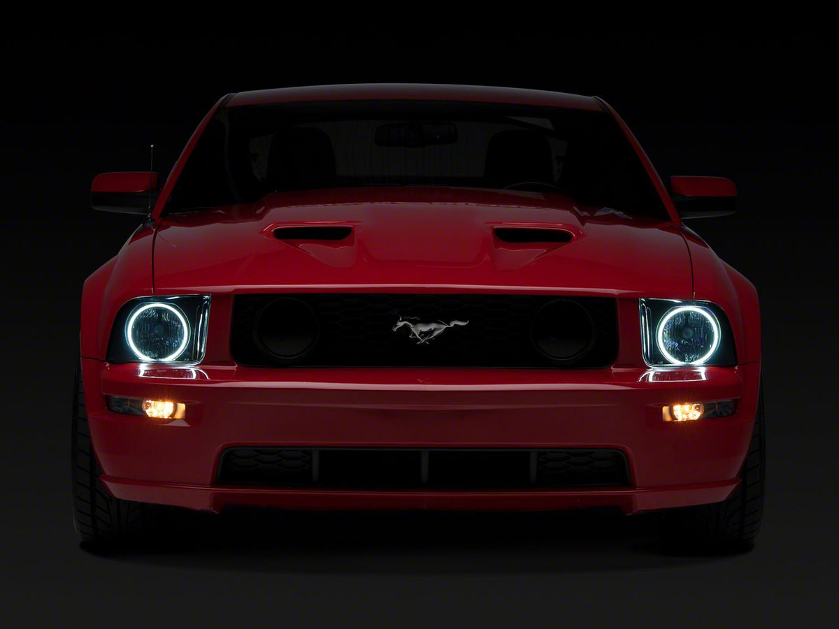 Raxiom Axial Series CCFL Halo Projector Headlights and Gen5 Tail Lights; Black Housing; Smoked Lens (05-09 Mustang w/ Factory Halogen Headlights, Excluding GT500)