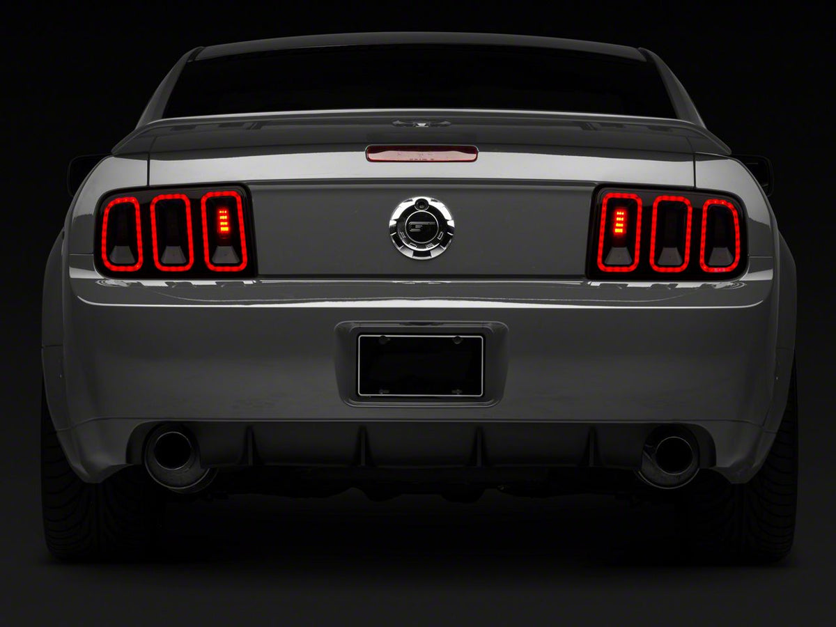 Raxiom Axial Series CCFL Halo Projector Headlights and Gen5 Tail Lights; Black Housing; Smoked Lens (05-09 Mustang w/ Factory Halogen Headlights, Excluding GT500)
