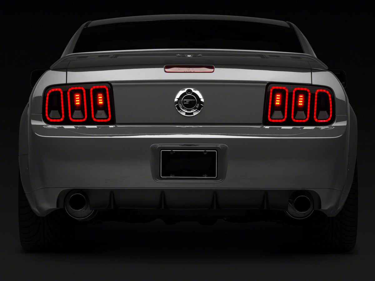 Raxiom Axial Series CCFL Halo Projector Headlights and Gen5 Tail Lights; Black Housing; Smoked Lens (05-09 Mustang w/ Factory Halogen Headlights, Excluding GT500)