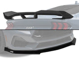 SpeedForm 3-Piece Chin Spoiler with Dark Horse Style Rear Spoiler; Gloss Black (24-26 Mustang Fastback w/o Performance Pack)