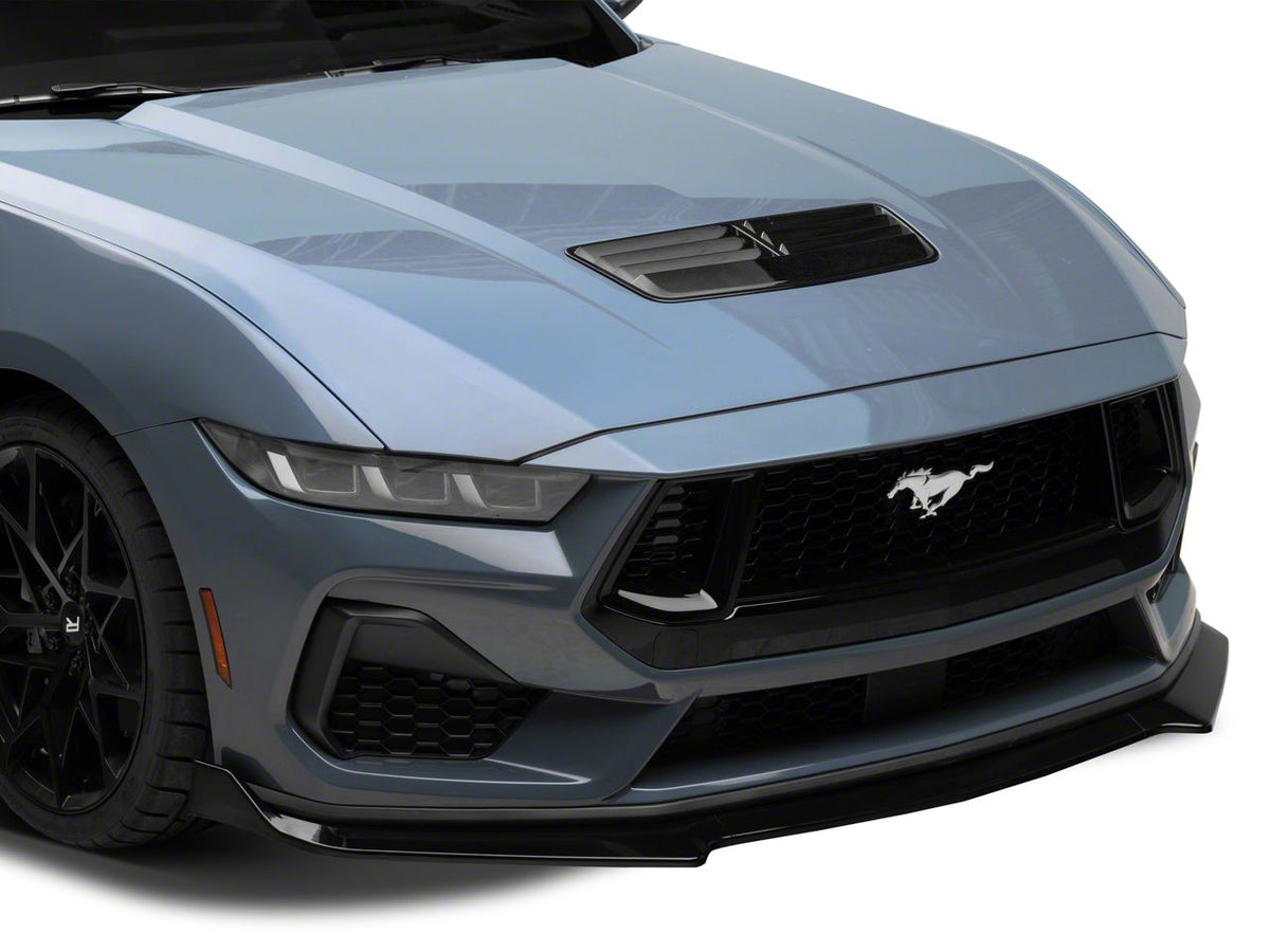 SpeedForm 3-Piece Chin Spoiler with Dark Horse Style Rear Spoiler; Gloss Black (24-26 Mustang Fastback w/o Performance Pack)