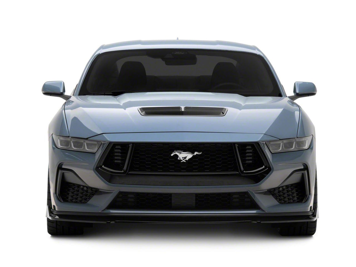 SpeedForm 3-Piece Chin Spoiler with Dark Horse Style Rear Spoiler; Gloss Black (24-26 Mustang Fastback w/o Performance Pack)
