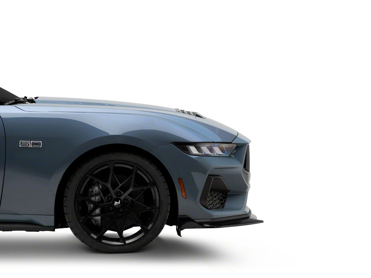 SpeedForm 3-Piece Chin Spoiler with Dark Horse Style Rear Spoiler; Gloss Black (24-26 Mustang Fastback w/o Performance Pack)