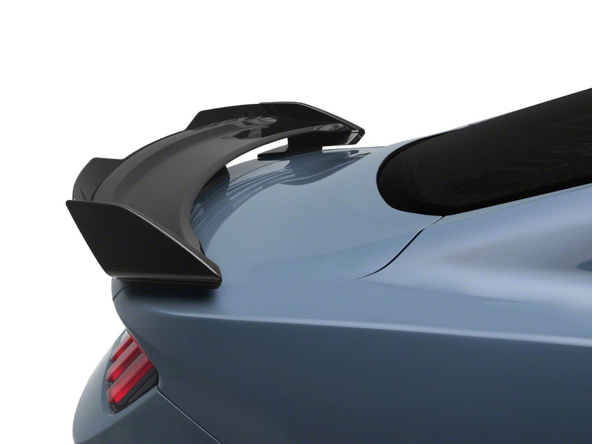 SpeedForm 3-Piece Chin Spoiler with Dark Horse Style Rear Spoiler; Gloss Black (24-26 Mustang Fastback w/o Performance Pack)