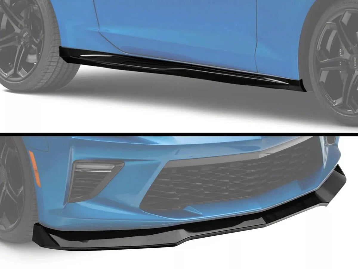 MP Concepts Chin Spoiler and Rocker Panels; Gloss Black (16-24 Camaro, Excluding ZL1)