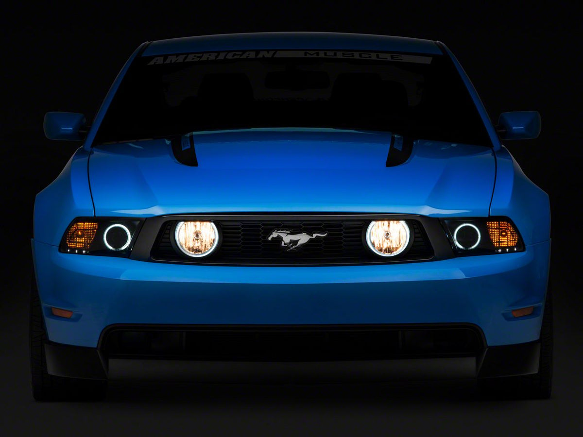 Raxiom Axial Series CCFL Halo Projector Headlights and LED Halo Fog Lights; Smoked (05-09 Mustang w/ Factory Halogen Headlights, Excluding GT500)