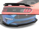 MP Concepts Chin Spoiler and GT500 Style Rear Spoiler with Wicker Bill Add-On (18-23 Mustang GT Fastback w/o Performance Pack, EcoBoost w/o Performance Pack)