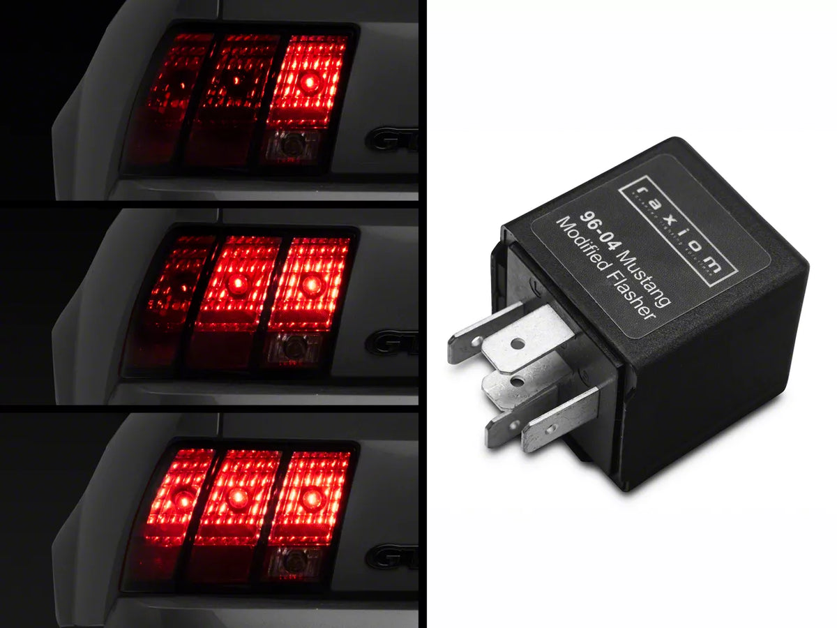 Raxiom Sequential Tail Light Kit with Modified Turn Signal Flasher V1; Plug-and-Play Harness (96-04 Mustang, Excluding 99-01 Cobra)