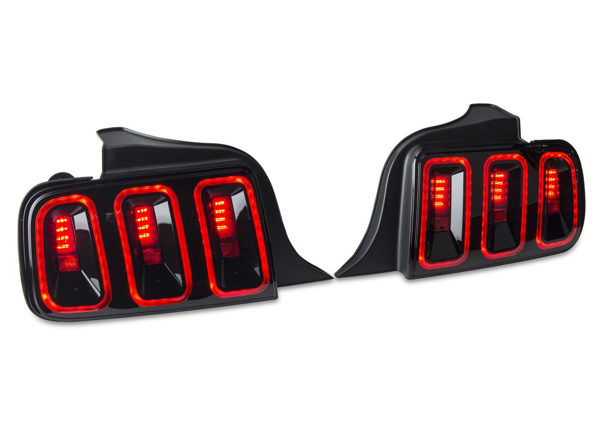 Raxiom Gen5 Tail Lights and Axial Series LED Third Brake Light; Smoked (05-09 Mustang)