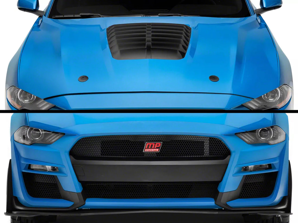MP Concepts GT500 Style Hood and Front Bumper Combo Kit; Unpainted (18-23 Mustang GT, EcoBoost)