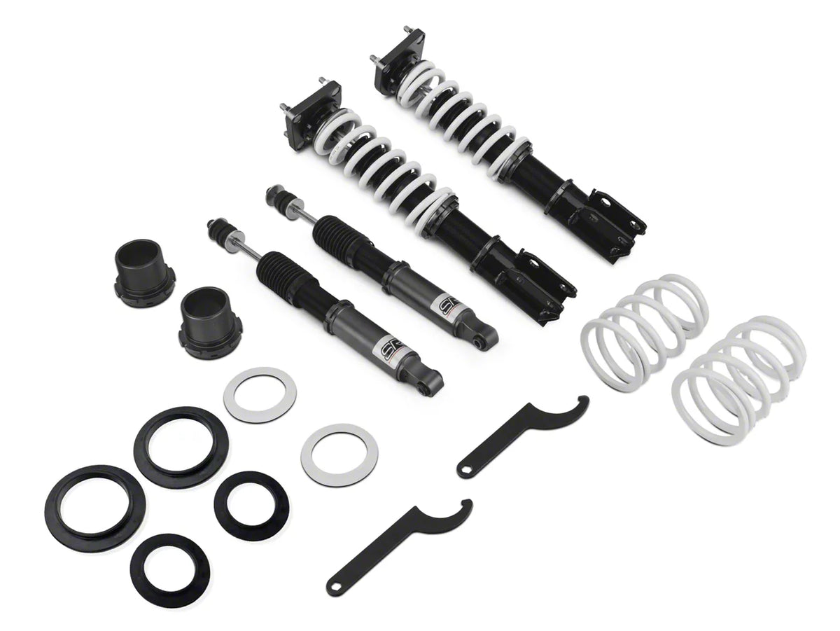 SR Performance V2 Height and Damping Adjustable Coil-Over Kit with Polyurethane Rear Spring Isolators (94-04 Mustang, Excluding 99-04 Cobra)