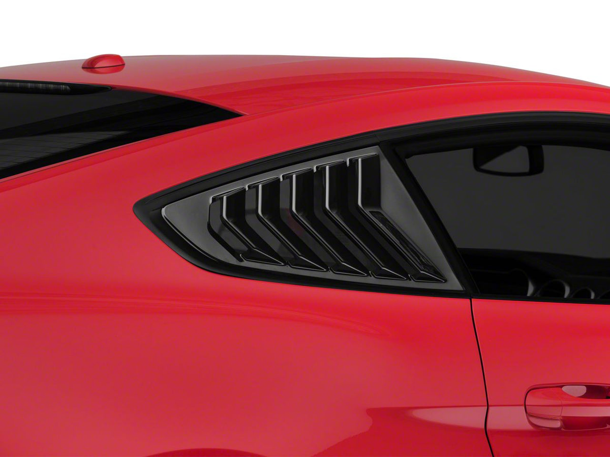 Speedform Sport Quarter and MP Concepts Rear Window Louvers; Gloss Black (15-23 Mustang Fastback)