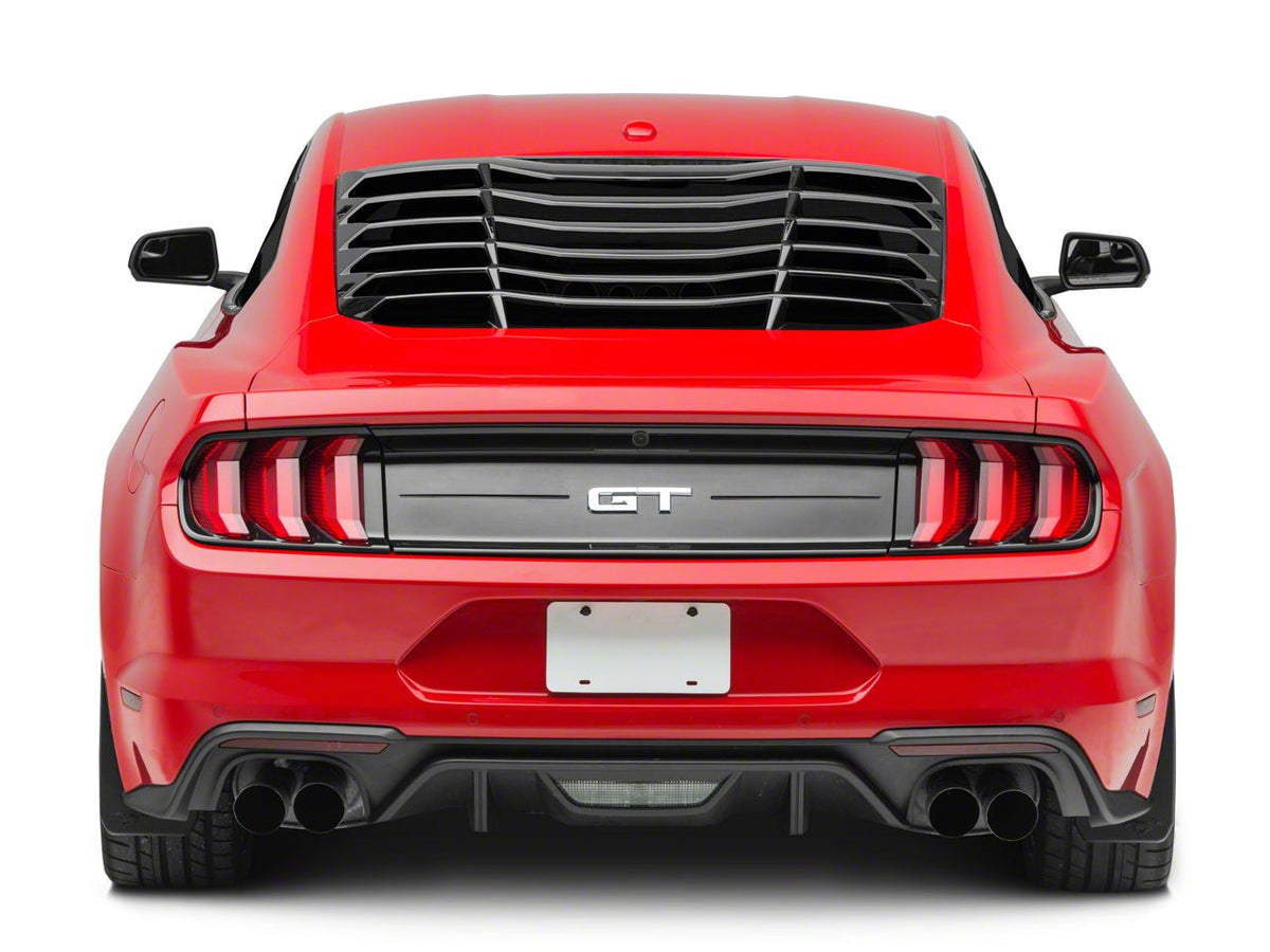 Speedform Sport Quarter and MP Concepts Rear Window Louvers; Gloss Black (15-23 Mustang Fastback)