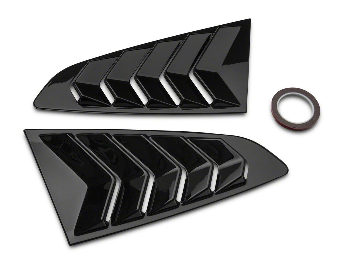 Speedform Sport Quarter and MP Concepts Rear Window Louvers; Gloss Black (15-23 Mustang Fastback)