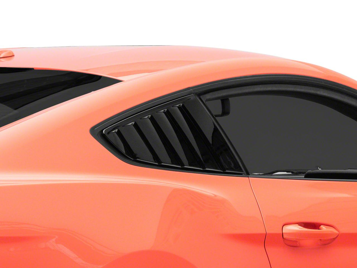 MP Concepts Quarter and Rear Window Louvers; Gloss Black (15-23 Mustang Fastback)