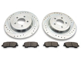 C&L Super Sport Cross-Drilled and Slotted Brake Rotor and Pad Kit; Front and Rear (15-23 Mustang EcoBoost w/o Performance Pack, V6)