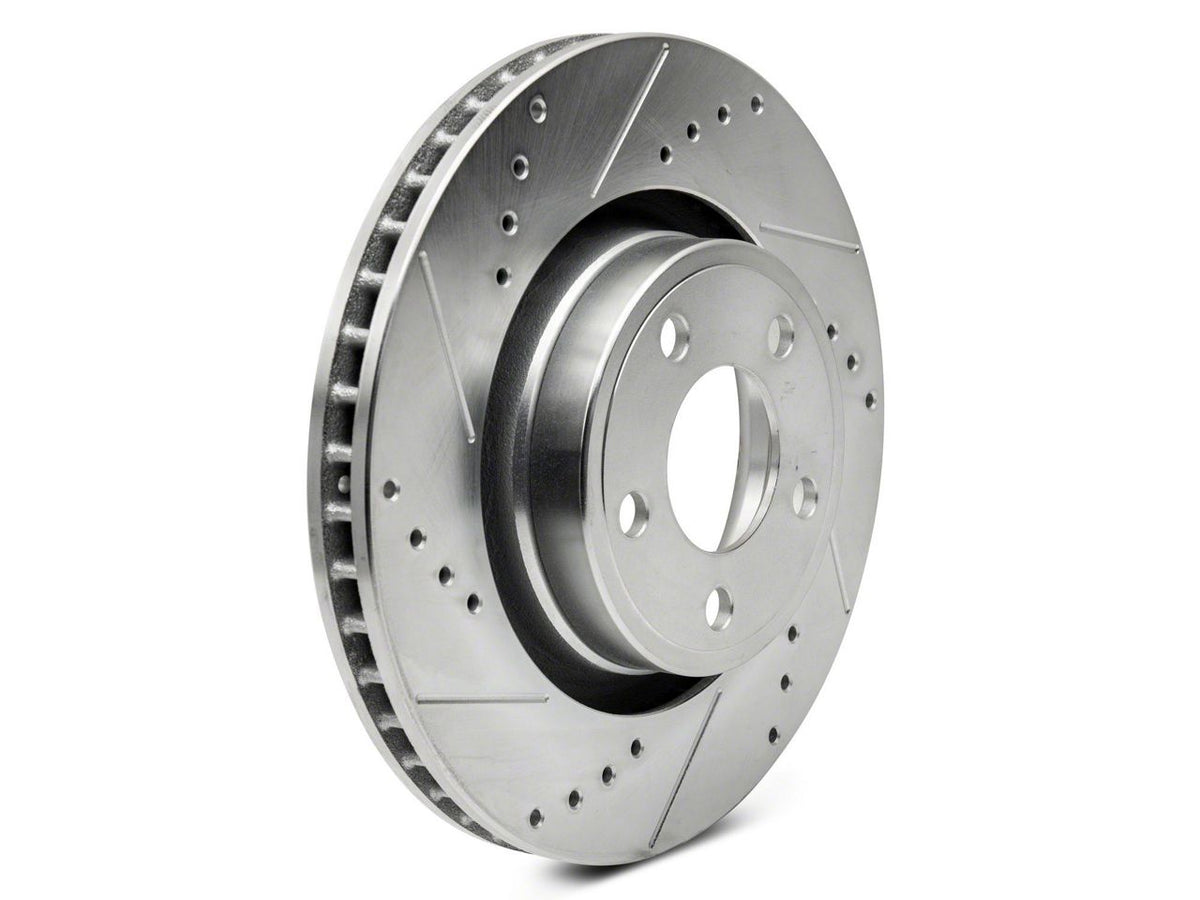 C&L Super Sport Cross-Drilled and Slotted Brake Rotor and Pad Kit; Front and Rear (15-23 Mustang EcoBoost w/o Performance Pack, V6)