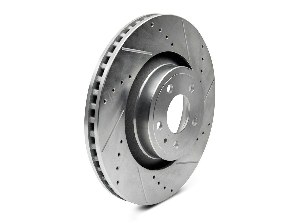 C&L Super Sport Cross-Drilled and Slotted Rotors; Front and Rear (15-23 Mustang GT w/o Performance Pack, EcoBoost w/ Performance Pack)