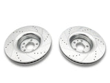 C&L Super Sport Cross-Drilled and Slotted Rotors; Front and Rear (15-23 Mustang GT w/o Performance Pack, EcoBoost w/ Performance Pack)