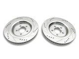 C&L Super Sport Cross-Drilled and Slotted Rotors; Front and Rear (15-23 Mustang GT w/o Performance Pack, EcoBoost w/ Performance Pack)