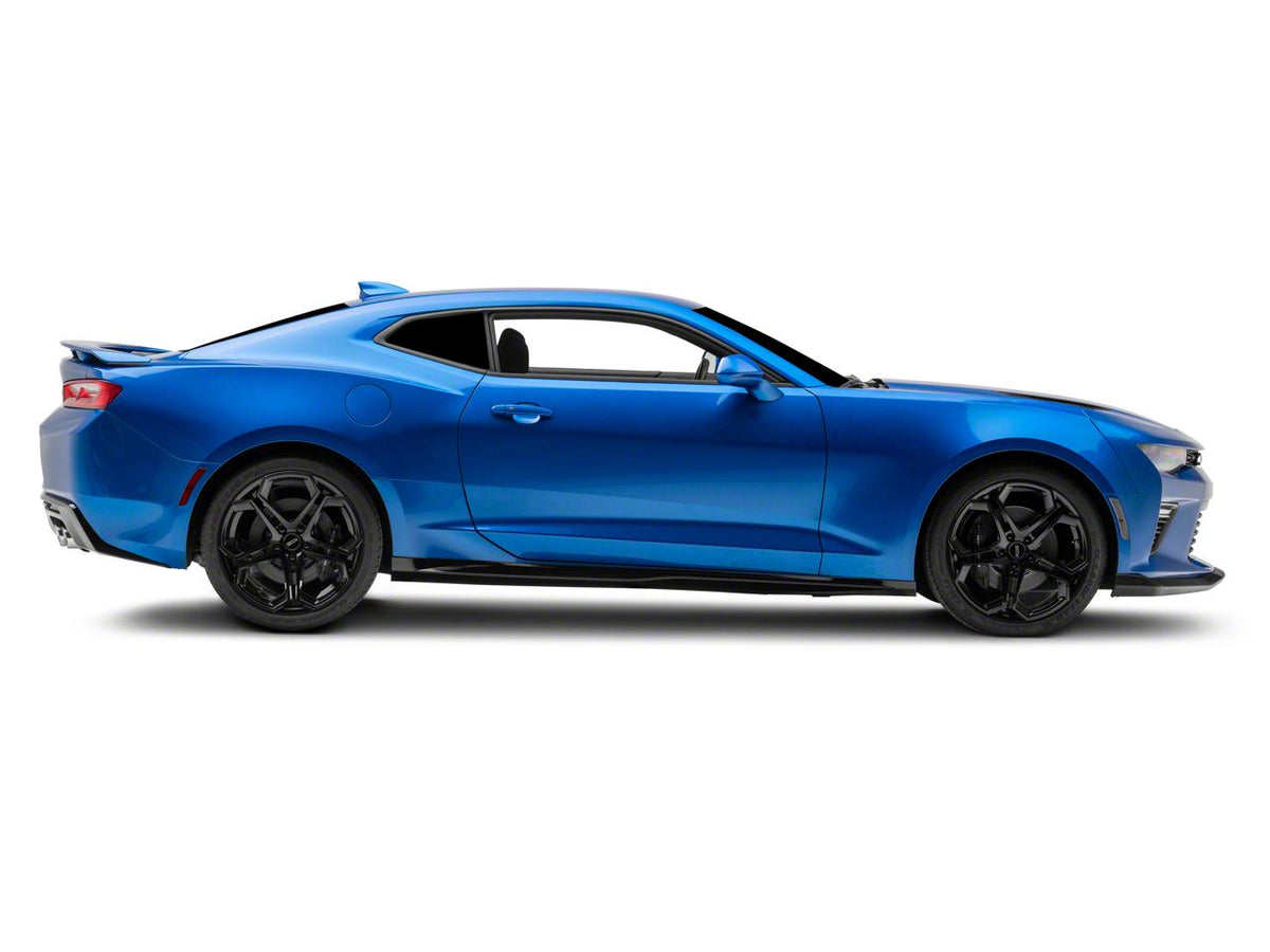 MP Concepts SS/1LE Style Front Bumper Chin Spoiler Lip with MP Concepts Rocker Panels; Gloss Black (19-24 Camaro, Excluding ZL1)