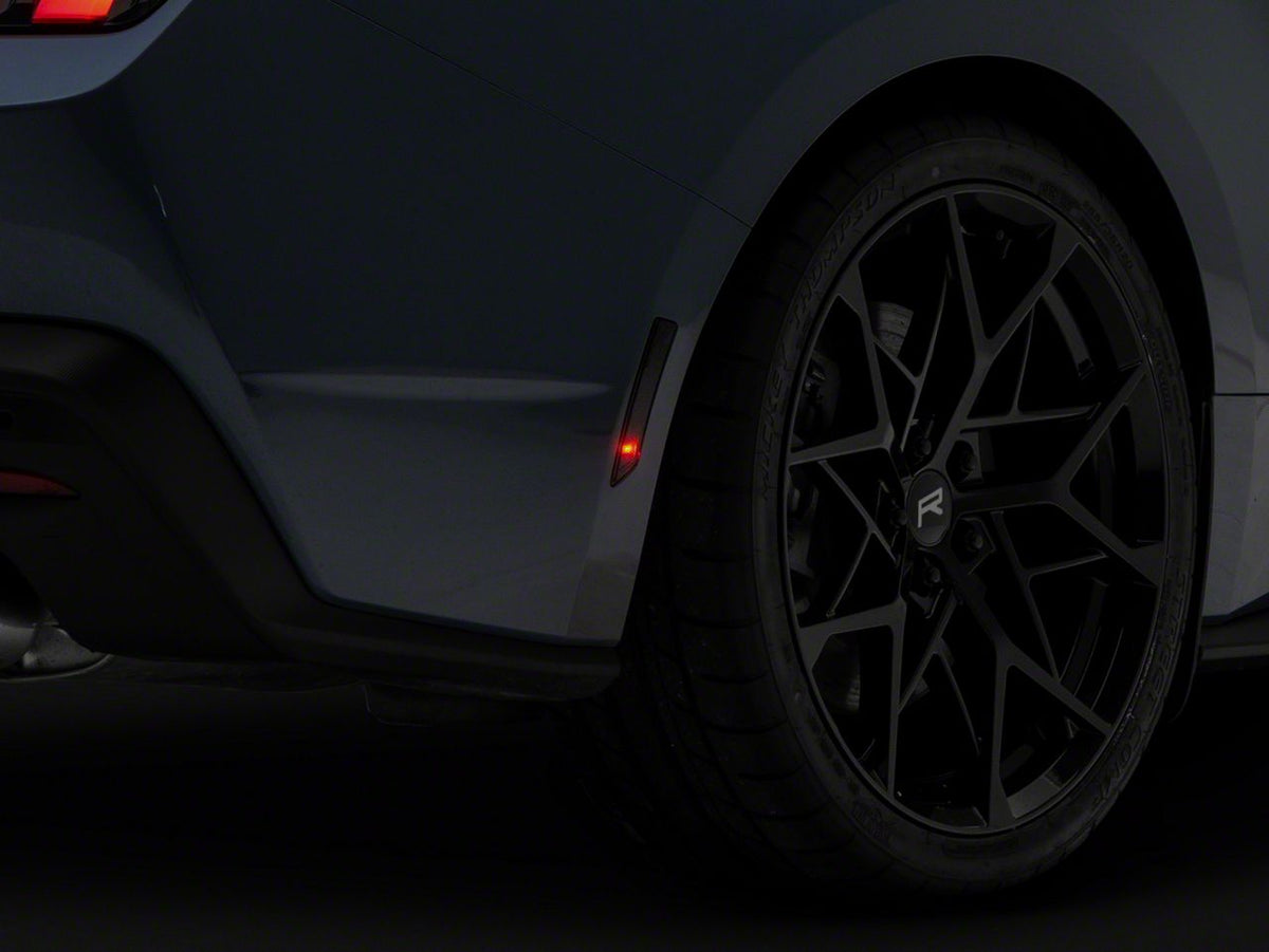 SEC10 Rear Marker Light and Tail Light Tint; Smoked (24-26 Mustang)