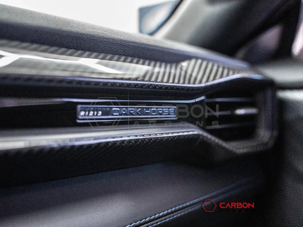Real Carbon Fiber Passenger Side Dashboard Trim Cover for 2024+ Ford Mustang