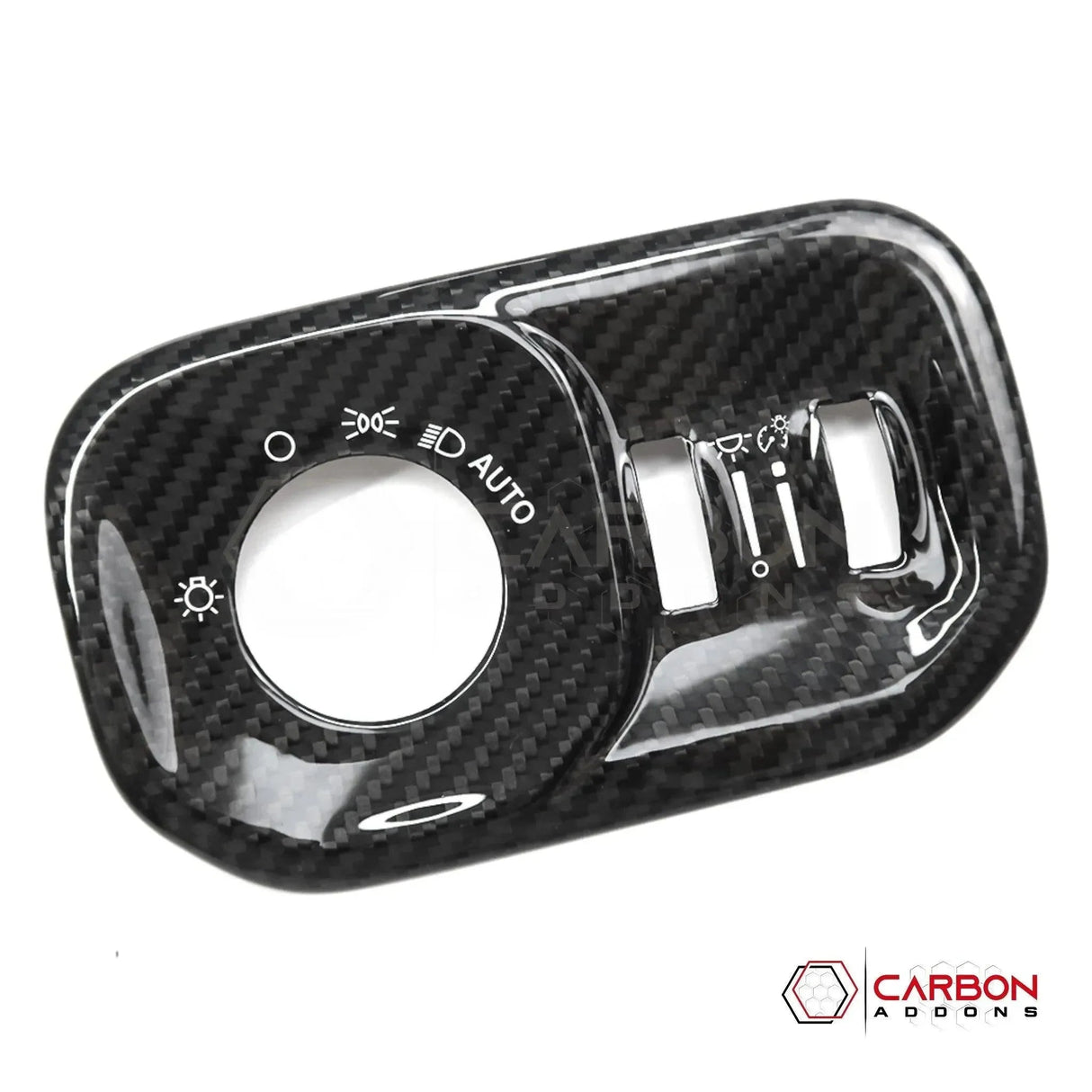 RAM 1500/TRX/RHO 2019+ Headlight Control Trim Hard Carbon Fiber Cover
