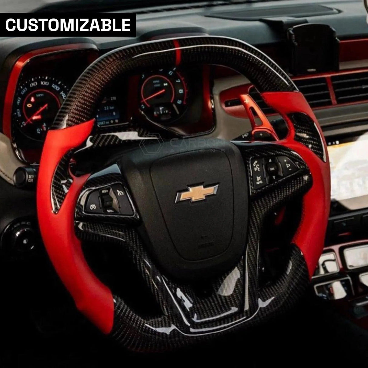 [Complete] Custom Carbon Fiber Steering Wheel For 2012-2015 Chevy Camaro