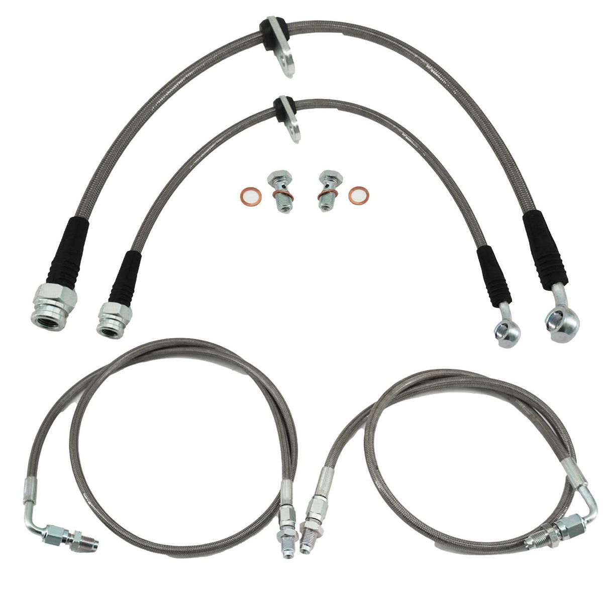 Front & Rear Brake Line Replacement Kit For 96-00 Honda Civic w/rear disc